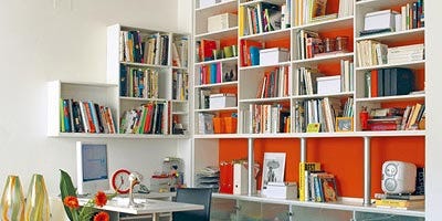 Room, Shelf, Interior design, Shelving, Property, Bookcase, Publication, Orange, Wall, Furniture, Room, Shelf, Interior design, Shelving, Property, Bookcase, Publication, Orange, Wall, Furniture,