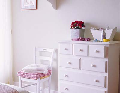 Room, Interior design, Wall, Drawer, White, Furniture, Pink, Chest of drawers, Interior design, Cabinetry, 