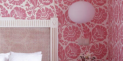 Room, Bed, Interior design, Textile, Wall, Bedroom, Bedding, Furniture, Pink, Linens, Room, Bed, Interior design, Textile, Wall, Bedroom, Bedding, Furniture, Pink, Linens,