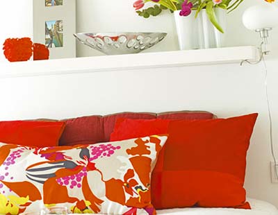 Room, Interior design, Orange, Red, Wall, Textile, White, Home, Living room, Interior design, 