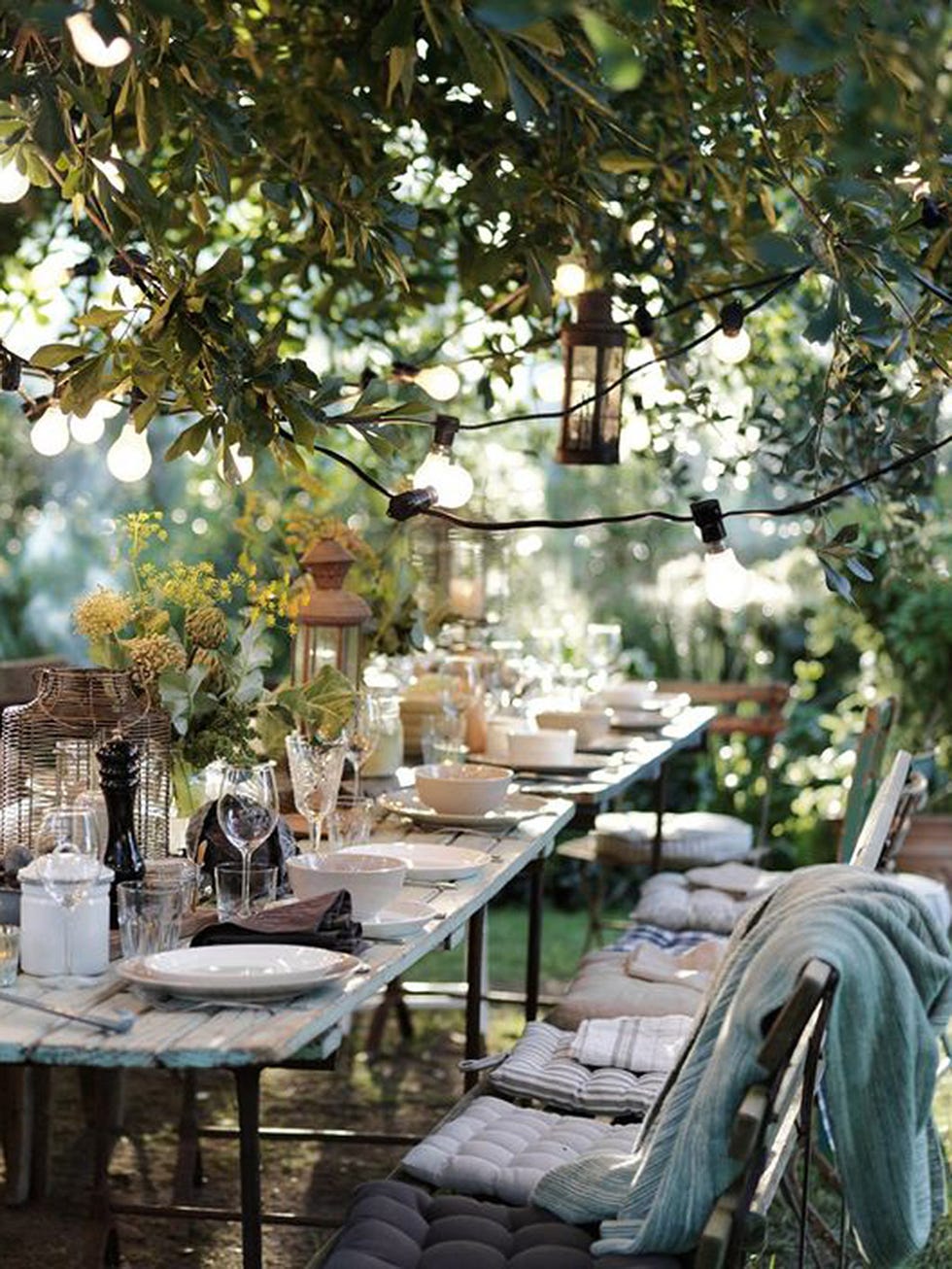 Table, Furniture, Linens, Tablecloth, Restaurant, Twig, Outdoor furniture, Outdoor table, Dishware, Home accessories, 