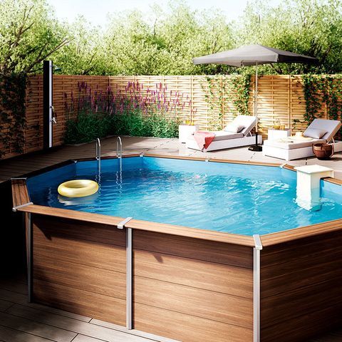 Blue, Property, Swimming pool, Fluid, Real estate, Outdoor furniture, Azure, Aqua, Rectangle, Composite material, 