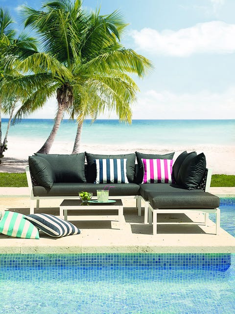 Furniture, Tree, Outdoor furniture, Property, Vacation, Couch, Leisure, Palm tree, House, Tropics, 