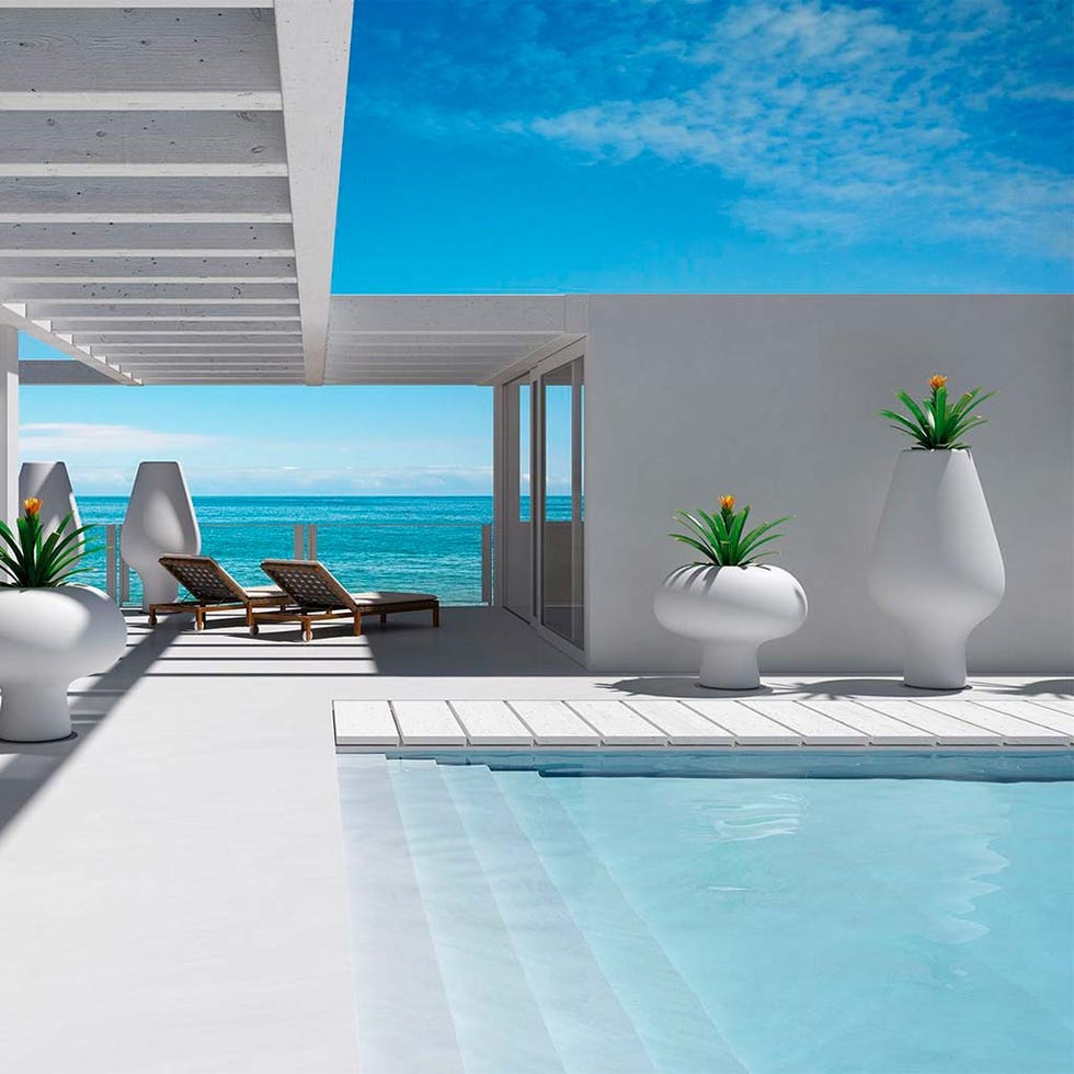 Property, Interior design, Room, Azure, Wall, Furniture, Vacation, Turquoise, Real estate, House, 
