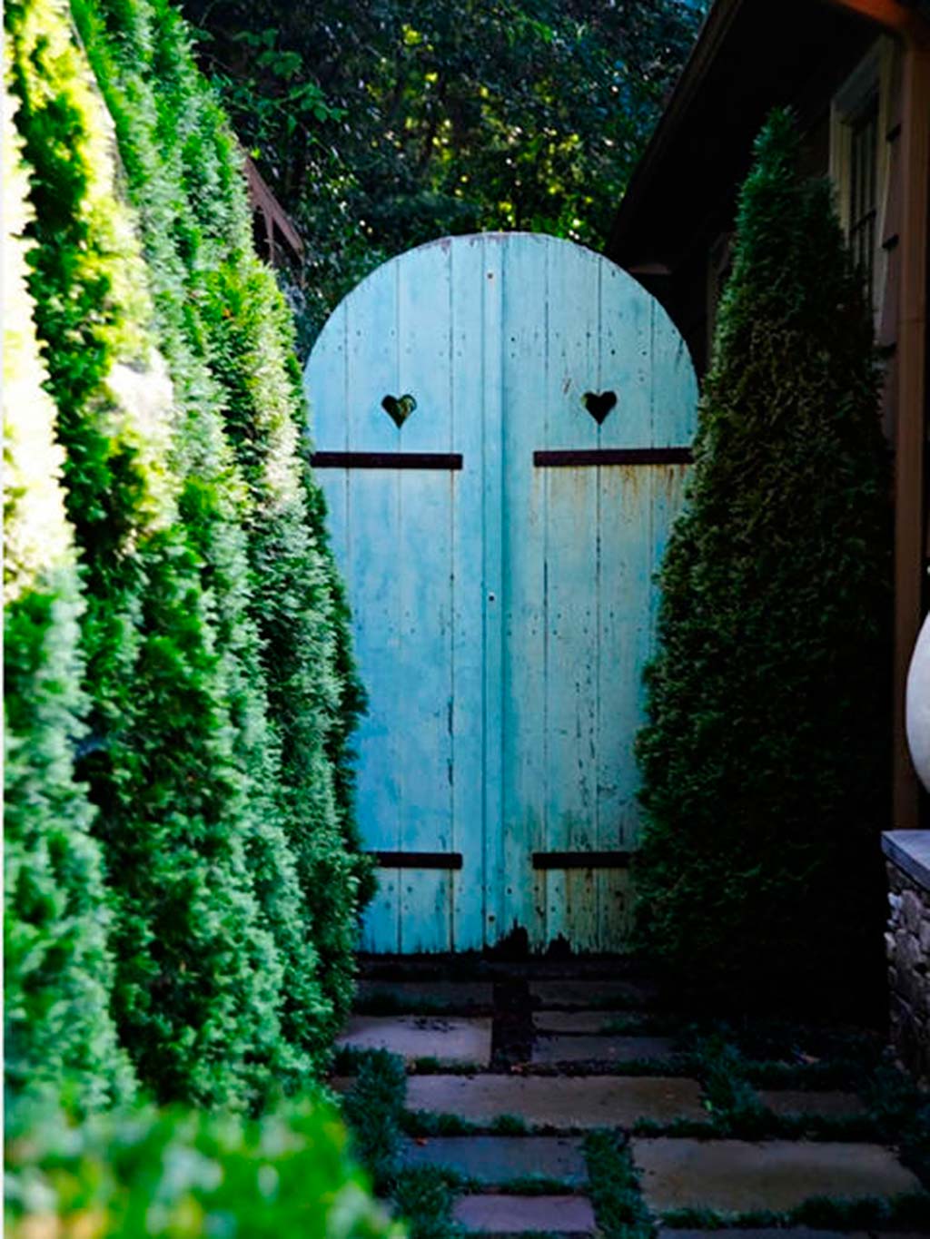 Green, Tree, Shrub, Door, Plant, Grass, House, Architecture, Garden, Gate, 