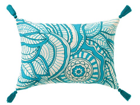 Pillow, Cushion, Throw pillow, Turquoise, Aqua, Teal, Linens, Pattern, Undergarment, Lingerie, 