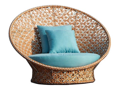 Furniture, Teal, Aqua, Chair, Turquoise, Wicker, Cushion, Outdoor furniture, Club chair, Natural material, 