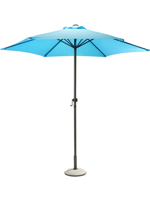 Umbrella, Product, Line, Black, Electric blue, Tints and shades, Symmetry, Silver, Plastic, 