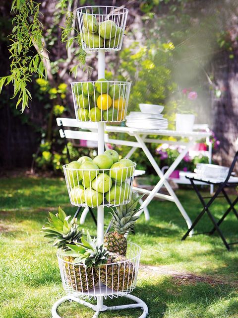 Outdoor furniture, Outdoor table, Garden, Basket, Yard, Backyard, Produce, Folding chair, 