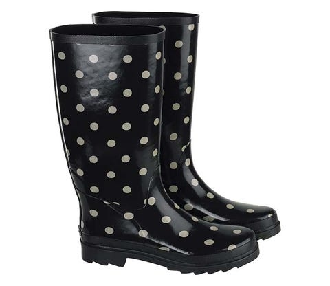 Boot, Pattern, Costume accessory, Black, Synthetic rubber, Knee-high boot, Rain boot, 