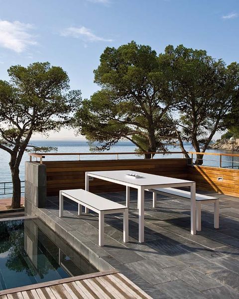 Wood, Tree, Outdoor furniture, Hardwood, Shade, Outdoor table, Street furniture, Deck, Wood stain, Plank, 