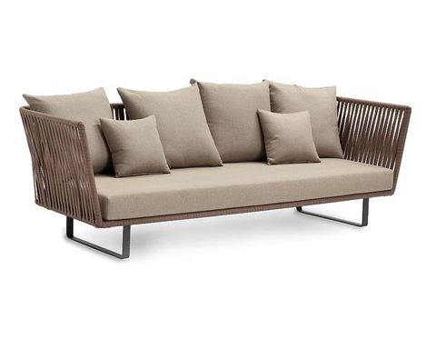Brown, White, Furniture, Outdoor furniture, Couch, Style, Outdoor sofa, Rectangle, Black, Beige, 