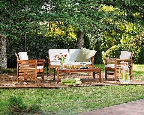 Plant, Outdoor furniture, Furniture, Couch, Home, Outdoor table, Garden, Rectangle, Coffee table, Outdoor sofa, 