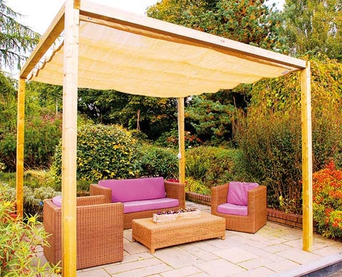 Furniture, Outdoor furniture, Couch, Outdoor sofa, Shade, Garden, Hardwood, Rectangle, Patio, Wicker, 