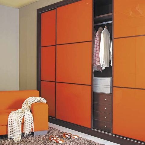 Room, Floor, Flooring, Orange, Interior design, Wall, Fixture, Closet, Wardrobe, Interior design, 