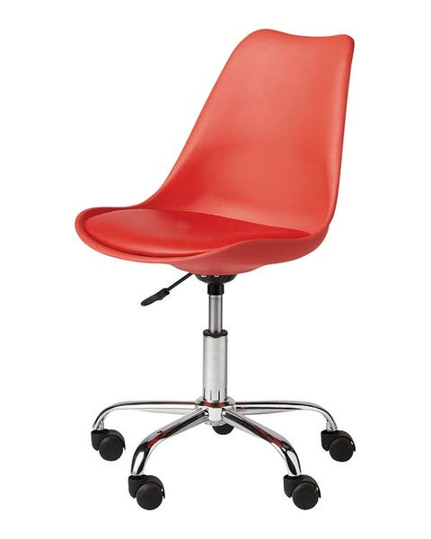 Product, Red, Chair, Carmine, Black, Office chair, Plastic, Material property, Armrest, Design, 