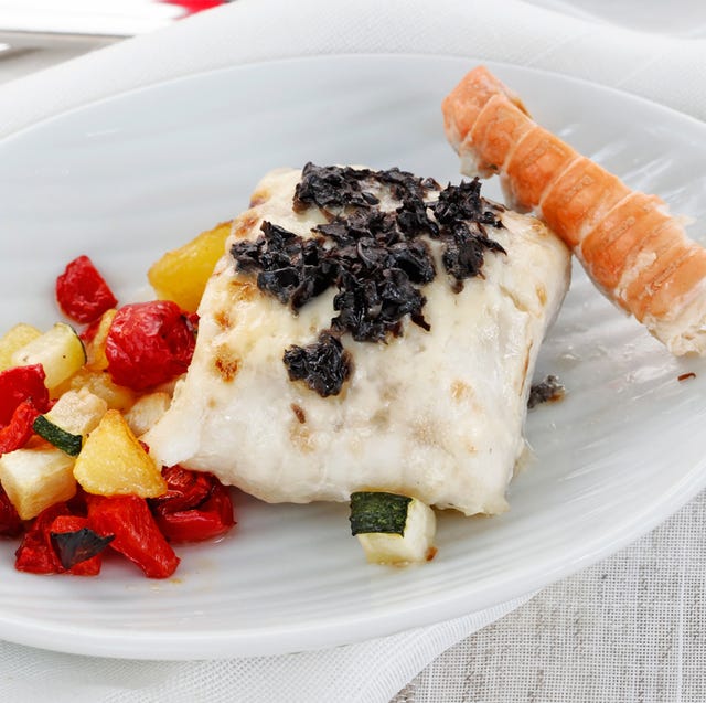 Receta: Lomos de bacalao con costra y cigalas Receta: Lomos de bacalao con costra y cigalas
