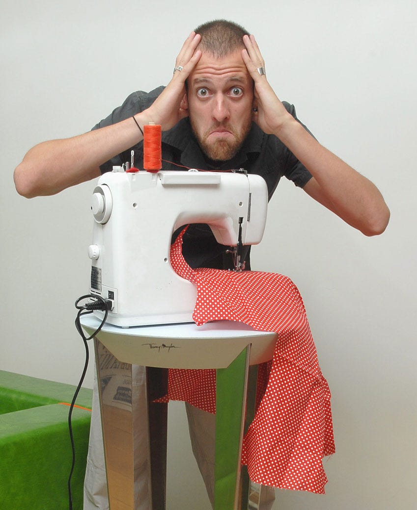 Shoulder, Joint, Elbow, Sewing, Beard, Household appliance accessory, Machine, Facial hair, Sewing machine, Tailor, 