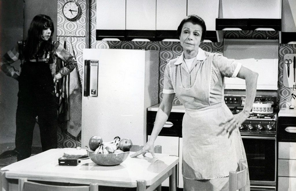 Table, Room, White, Standing, Cook, Kitchen, Cooking, Kitchen appliance, Major appliance, Monochrome, 