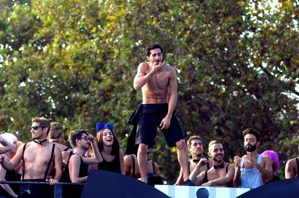 Arm, People, Social group, Chest, Barechested, Summer, Muscle, People in nature, Trunks, Active shorts, 