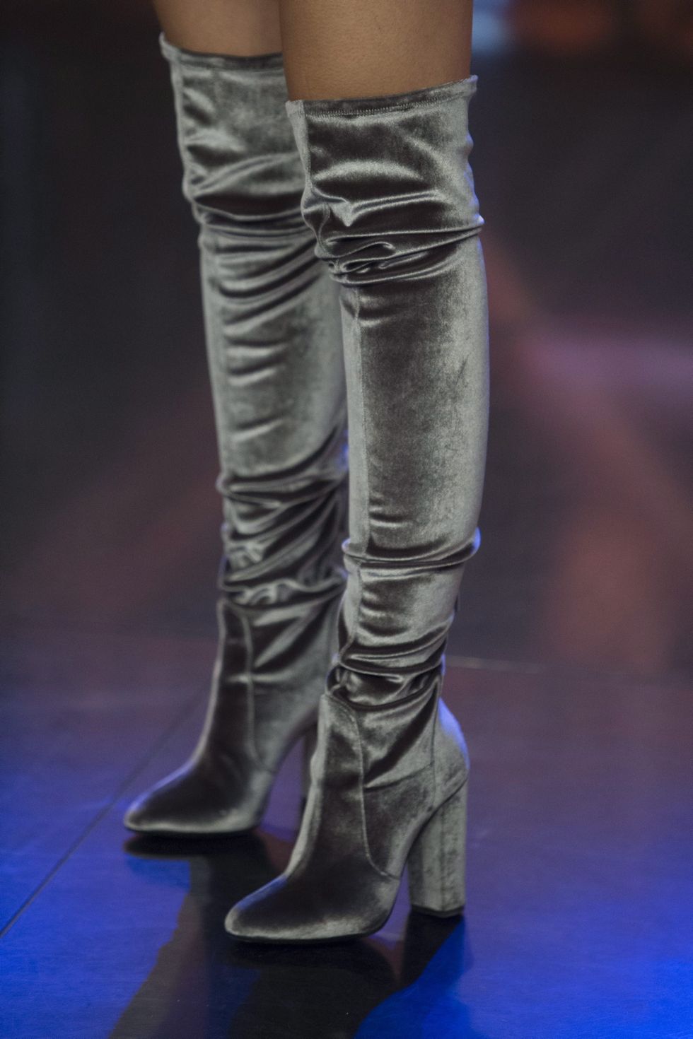 Human leg, Textile, Purple, Fashion, Leather, Thigh, Pocket, Boot, Knee-high boot, Fashion design, 
