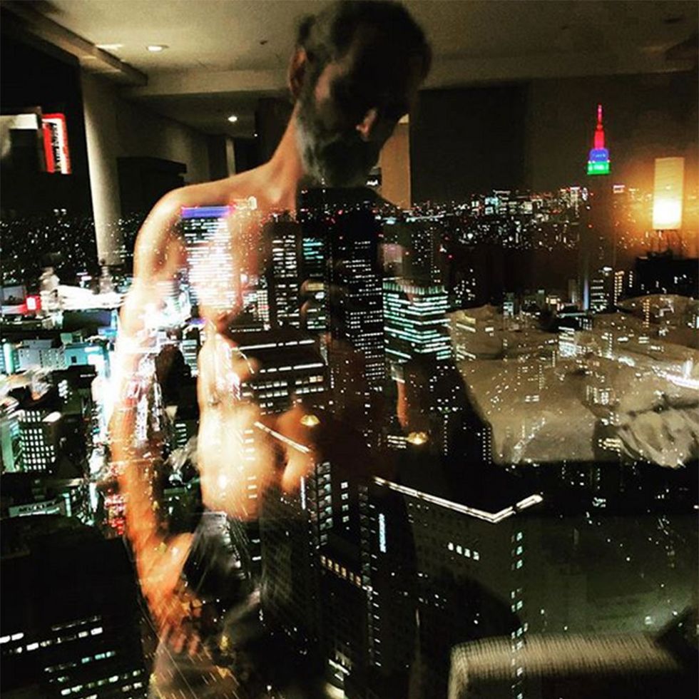 Water, Muscle, Night, Barechested, Hand, City, Metropolis, Reflection, Photography, Flesh, 