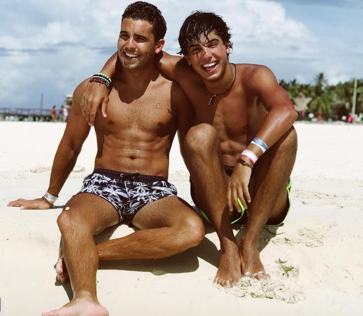 People on beach, Barechested, Muscle, Briefs, Fun, Undergarment, Swim brief, Vacation, Chest, Summer, 