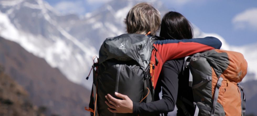 Backpacking, Hiking equipment, Backpack, Adventure, Mountaineering, Hiking, Jacket, Mountaineer, Recreation, Travel, 