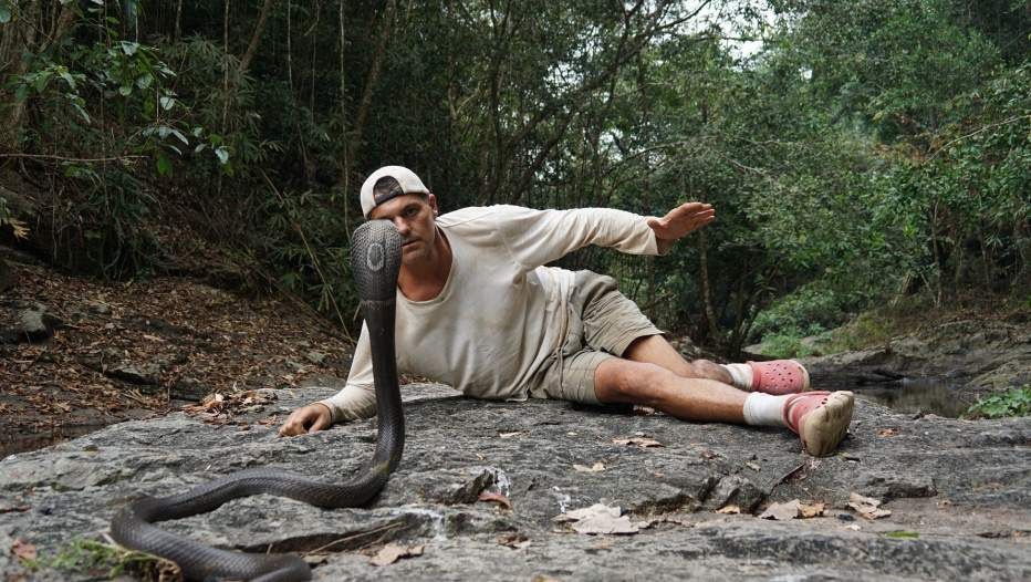 People in nature, Forest, Jungle, Serpent, Woodland, Scaled reptile, Foot, Snake, 
