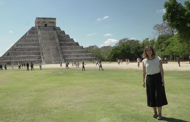 Landmark, Archaeological site, Sky, Maya civilization, Tourism, Grass, Pyramid, Wonders of the world, Monument, Historic site, 