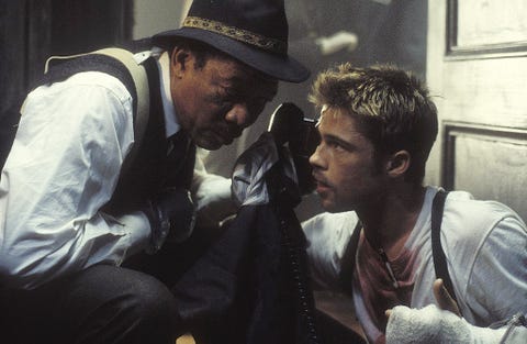 Seven (Se7en) (1995) Morgan Freeman y Brad Pitt seven se7en 1995 morgan freeman y brad pitt