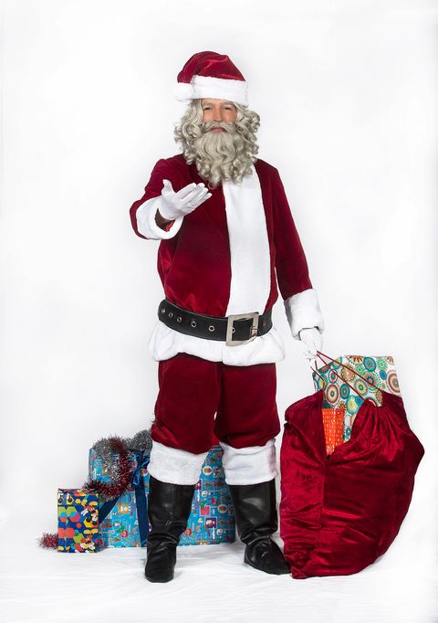 Santa claus, Red, Fictional character, Christmas, Facial hair, Human body, Costume, Beard, Holiday, Christmas eve, 