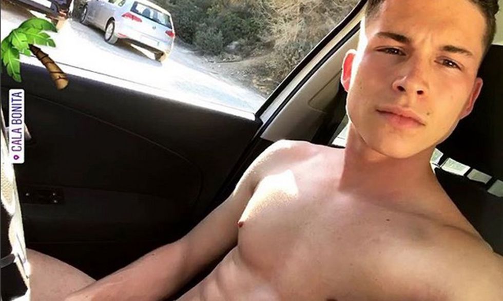 Barechested, Muscle, Selfie, Driving, Vehicle door, Arm, Photography, Black hair, Vehicle, Chest, 