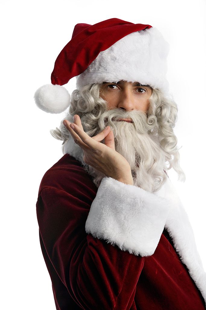 Santa claus, Christmas, Fictional character, Fur, Facial hair, Costume hat, Costume, Fur clothing, Beard, 