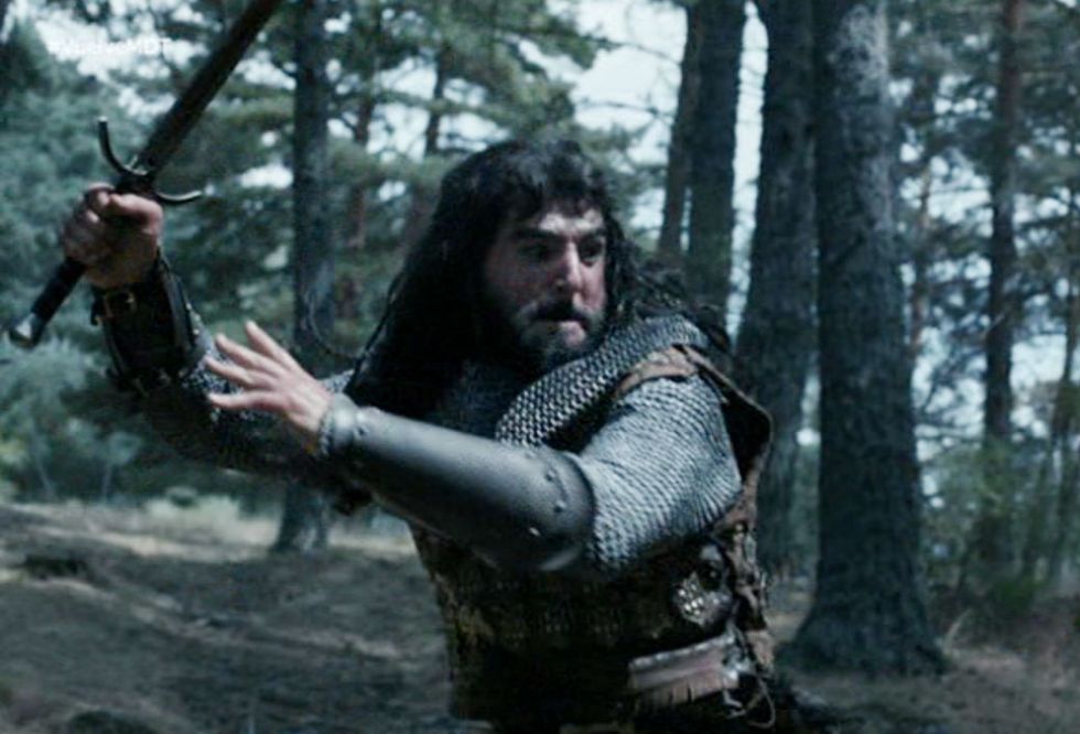 Human, Forest, Glove, Action film, Woodland, Armour, Beard, Viking, Action-adventure game, Fictional character, 