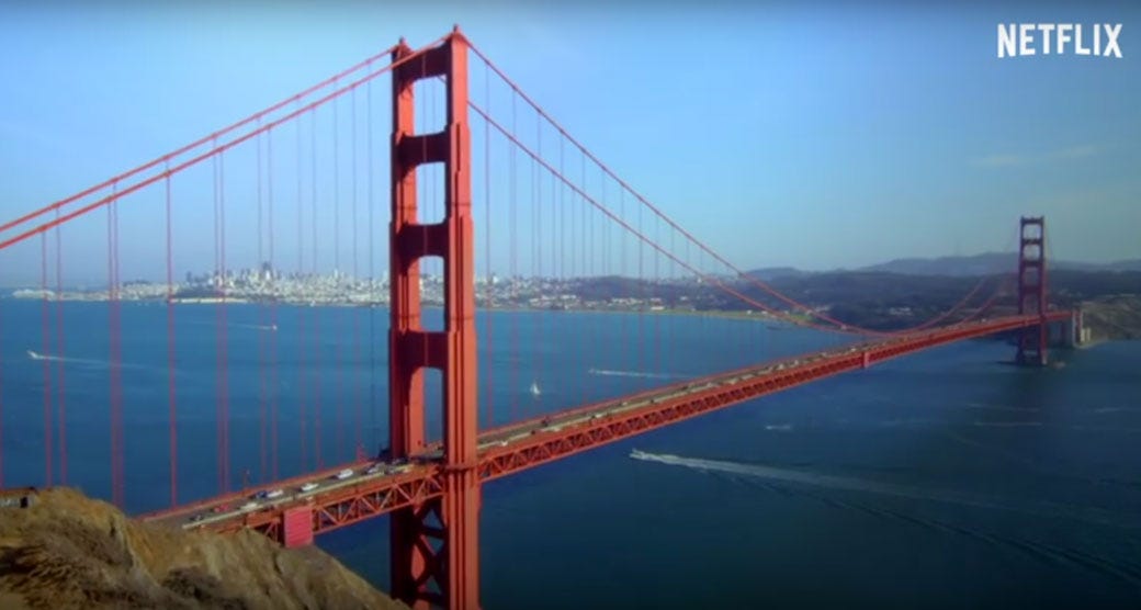 Suspension bridge, Bridge, Infrastructure, Photograph, Fixed link, Horizon, Line, Landmark, Cable-stayed bridge, Metropolitan area, 