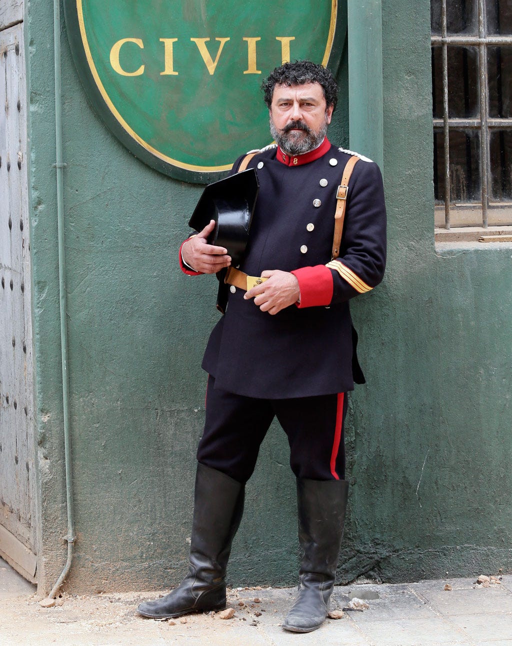 Window, Shoe, Standing, Beard, Street fashion, Moustache, Boot, Facial hair, Leather, 