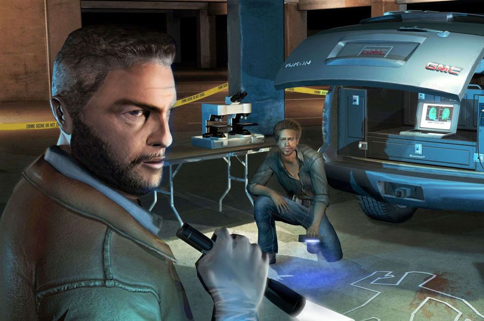 Beard, Trunk, Luxury vehicle, Bumper, Leather, Automotive tail & brake light, Machine, Pc game, Leather jacket, Video game software, 