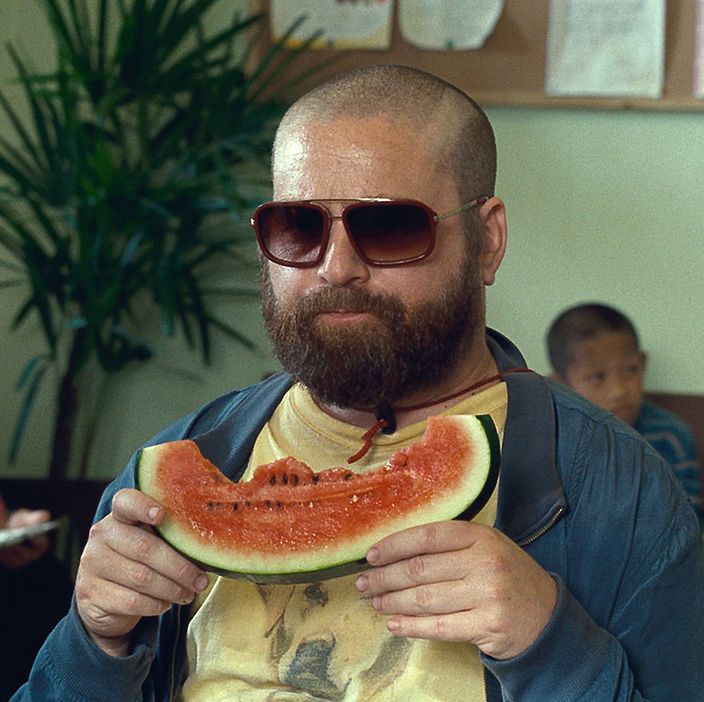 Food, Eating, Moustache, Glasses, Fruit, Facial hair, Meal, Beard, Plant, Dish, 