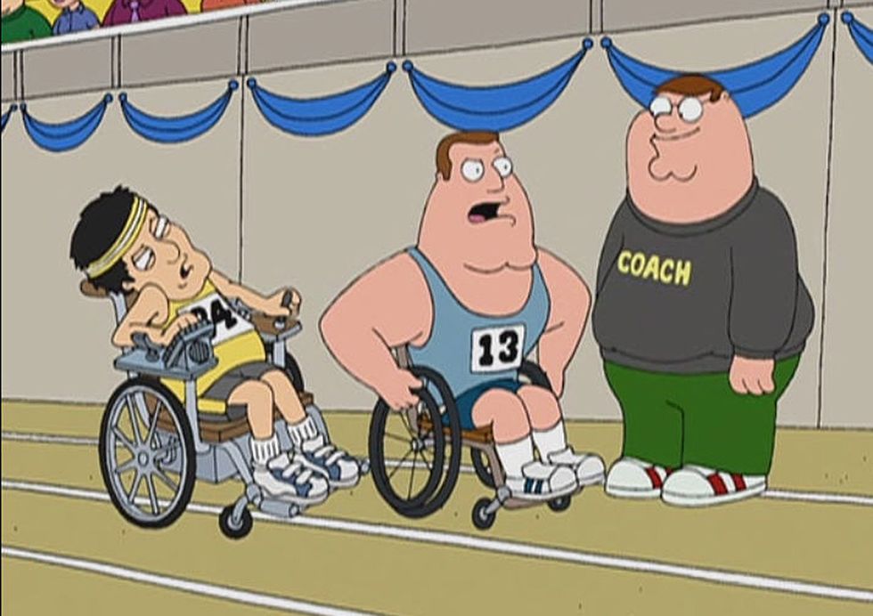 Cartoon, Wheelchair, Wheelchair sports, Vehicle, Illustration, Recreation, Bicycle, Disabled sports, 