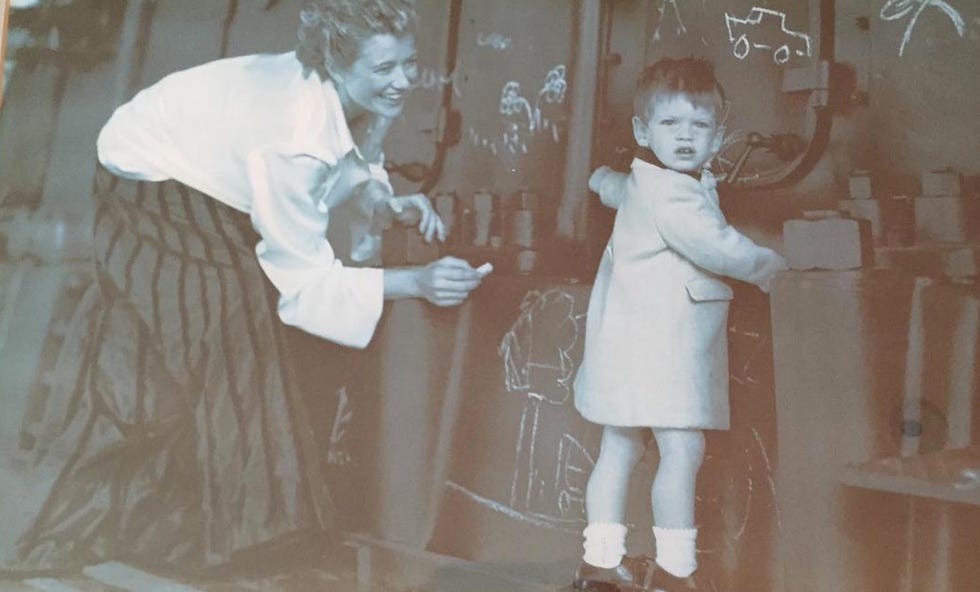 Photograph, People, Standing, Snapshot, Child, Photography, Vintage clothing, Family, Smile, Gesture, 