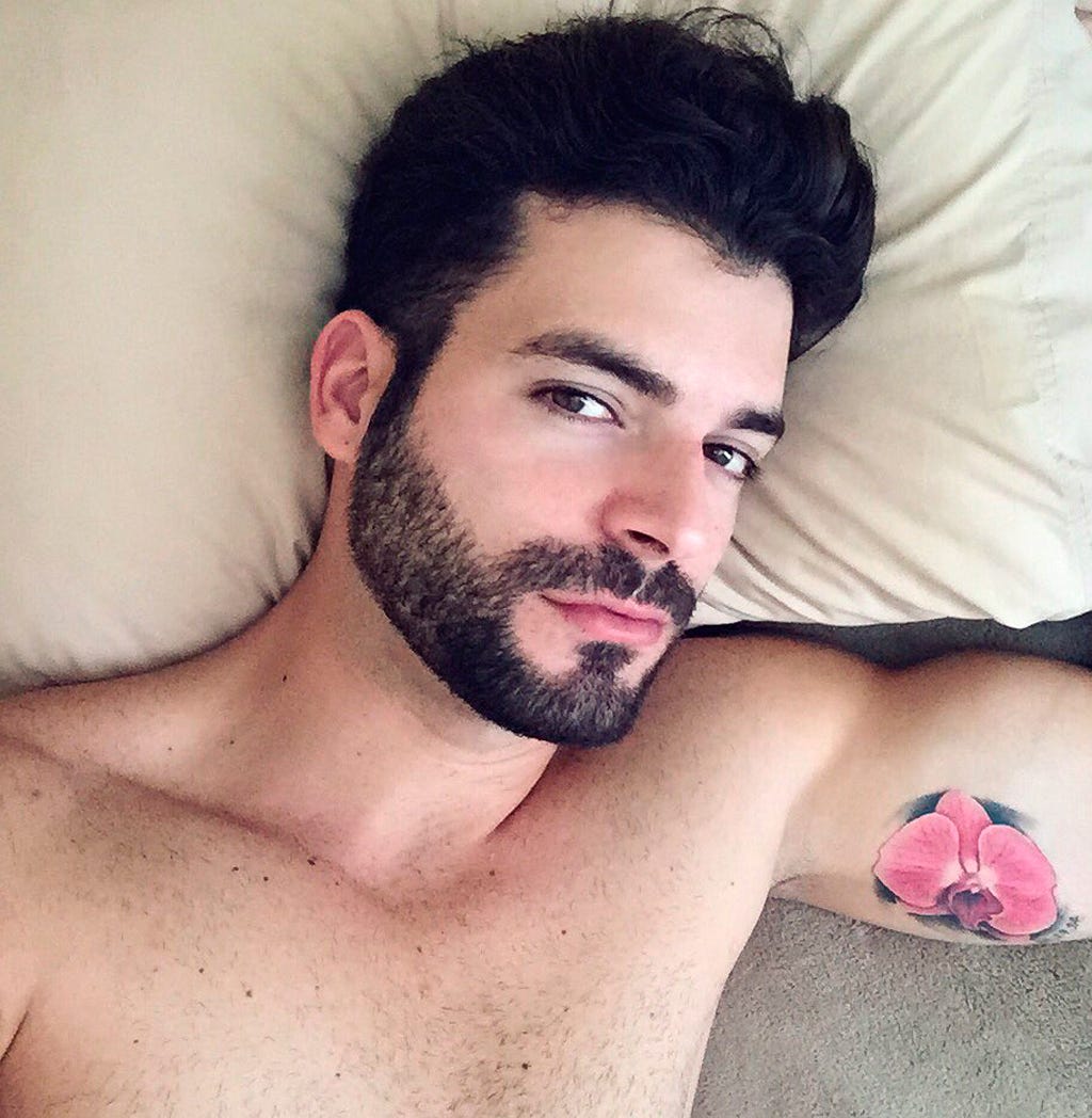 Human, Facial hair, Lip, Cheek, Hairstyle, Skin, Shoulder, Eyebrow, Chest, Barechested, 