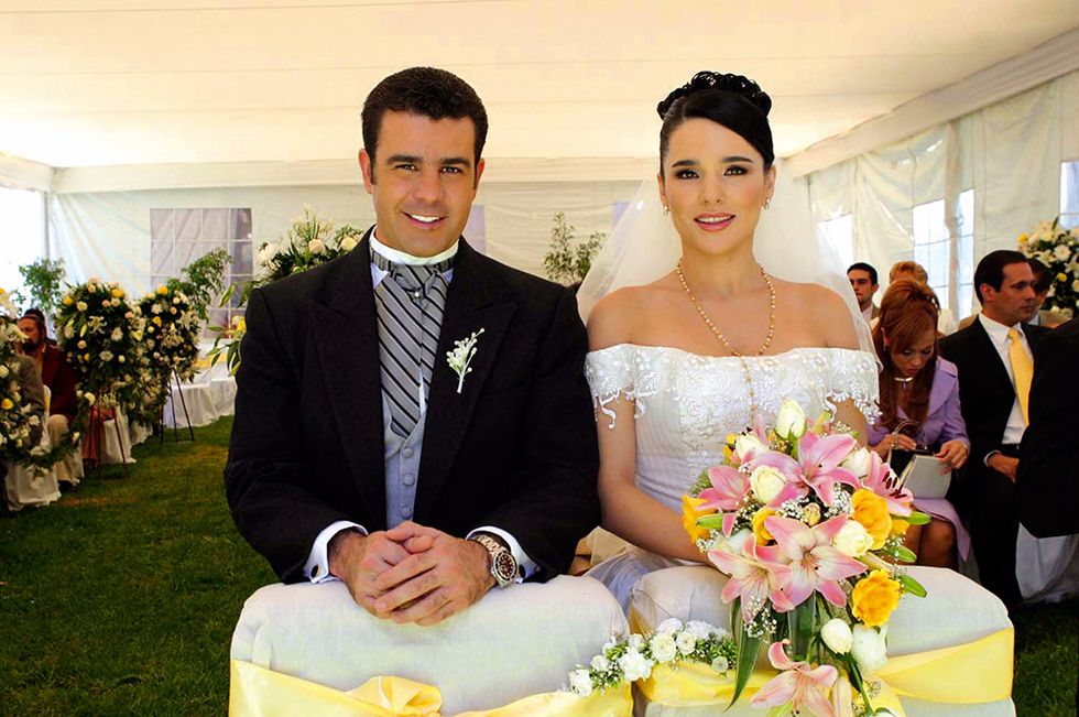Ceremony, Bride, Photograph, Marriage, Facial expression, Wedding, Wedding dress, Event, Formal wear, Dress, 