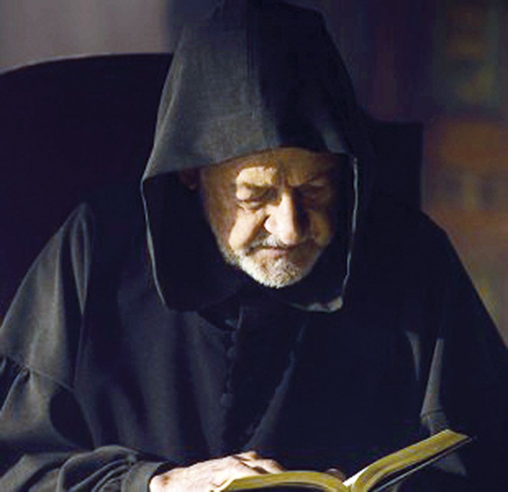Headgear, Temple, Beard, Painting, Artwork, Portrait, Facial hair, Prophet, Elder, Chalice, 