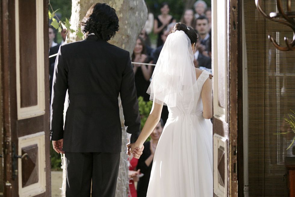 Wedding dress, Photograph, Veil, Bride, Gown, Bridal clothing, Dress, Ceremony, Bridal veil, Wedding, 