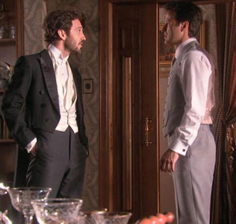 Dress shirt, Trousers, Suit trousers, Coat, Drinkware, Glass, Stemware, Collar, Shirt, Standing, 