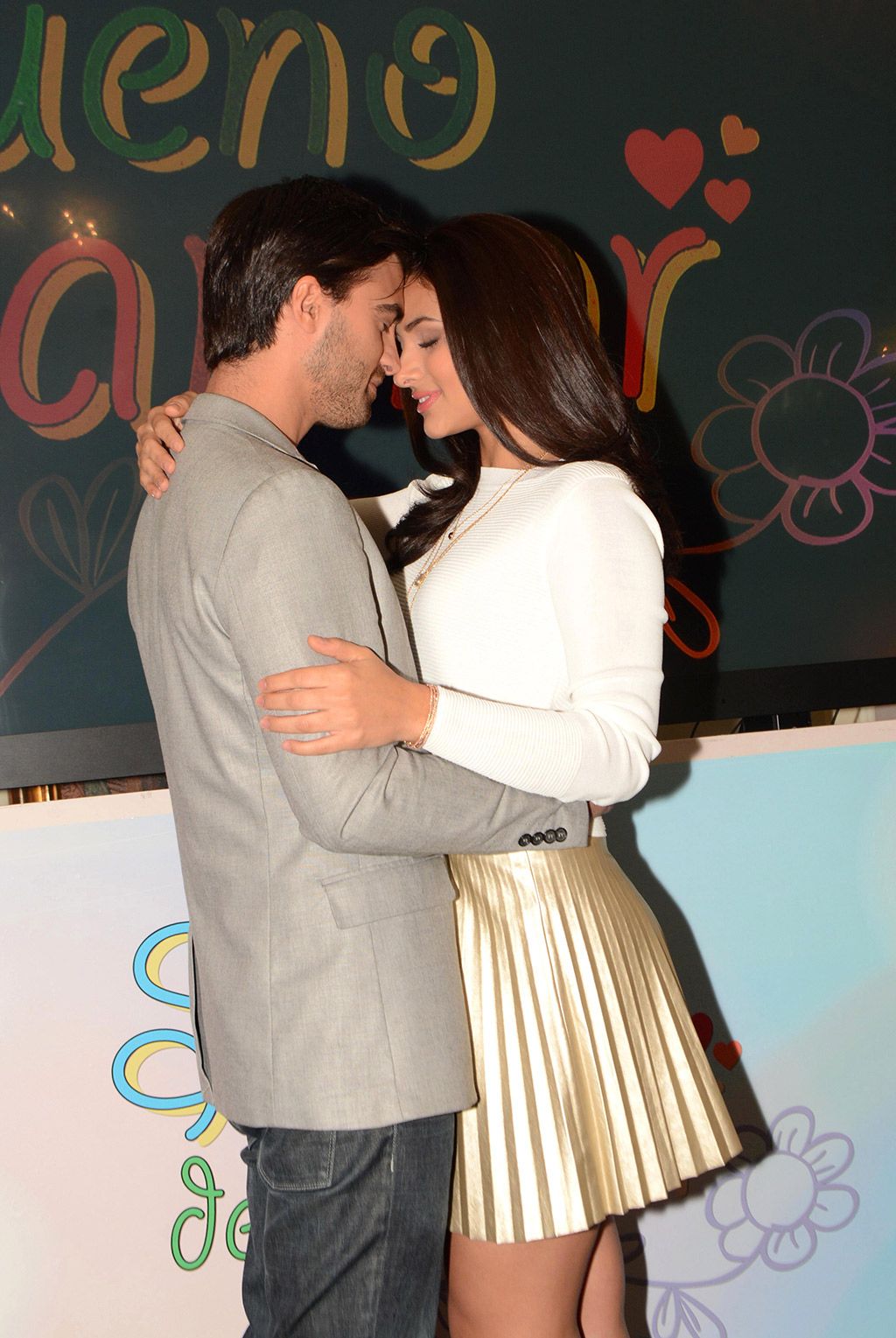Romance, Interaction, Love, Hug, Gesture, Cocktail dress, One-piece garment, Holiday, Day dress, Kiss, 