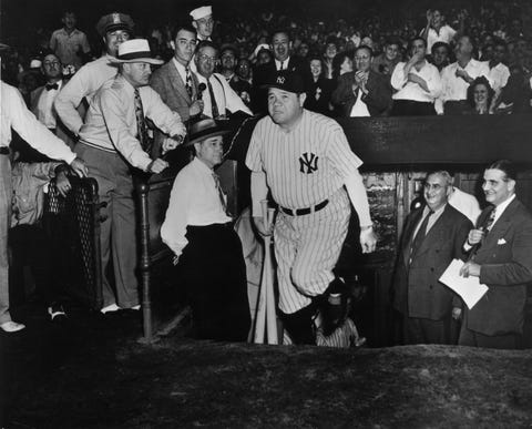 babe ruth exits the dugout image