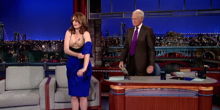 Tina Fey Strips on Letterman - Tina Fey in Spanx