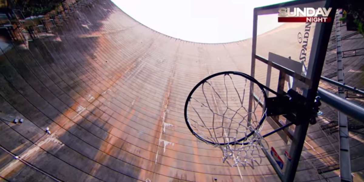 Crazy Basketball Shots - Guy Makes Shot Off a Dam